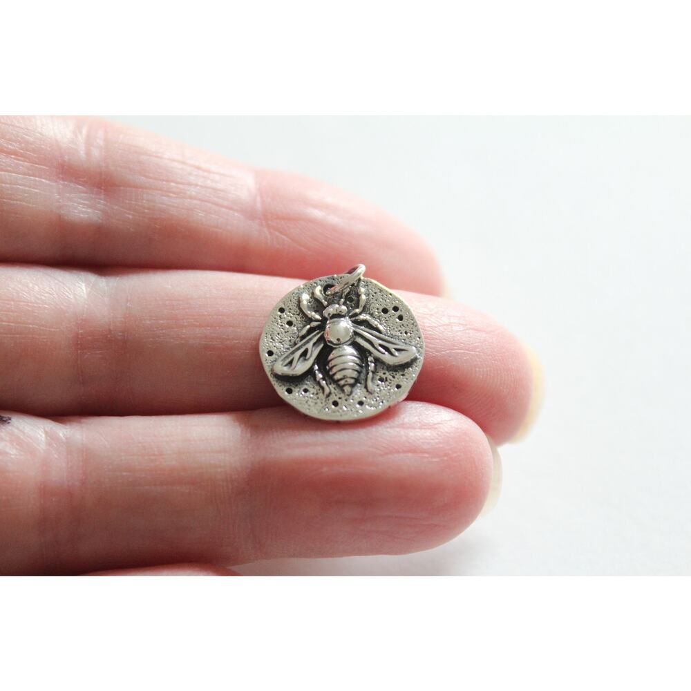 Sterling Silver Ancient Bee Coin Charm